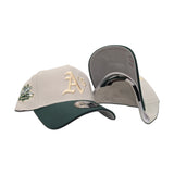 Stone Oakland Athletics Dark Green Curved Brim Gray Bottom 1989 Battle Of The Bay Side Patch New Era 9Forty Snapback