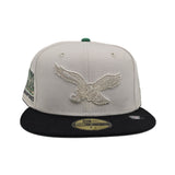 Stone Philadelphia Eagles Black Visor Gray Bottom Super Bowl LIX Champions Side Patch New Era 59Fifty Fitted Hat