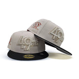 Stone San Francisco 49ers Black Visor Gray Bottom Back to Back World Champions Side Patch New Era 59Fifty Fitted