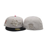 Stone San Francisco 49ers Black Visor Gray Bottom Back to Back World Champions Side Patch New Era 59Fifty Fitted