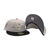 Stone San Francisco 49ers Black Visor Gray Bottom Back to Back World Champions Side Patch New Era 59Fifty Fitted