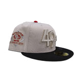 Stone San Francisco 49ers Black Visor Gray Bottom Back to Back World Champions Side Patch New Era 59Fifty Fitted