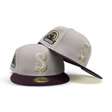 Stone Seattle Mariners Maroon Visor Gray Bottom 30th Anniversary Side Patch New Era 59Fifty Fitted