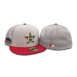 Stone Trucker Houston Astros Red Visor Dark Green Bottom Astrodome Side Patch New Era 59Fifty Fitted