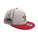 Stone Trucker Houston Astros Red Visor Dark Green Bottom Astrodome Side Patch New Era 59Fifty Fitted