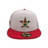 Stone Trucker Houston Astros Red Visor Dark Green Bottom Astrodome Side Patch New Era 59Fifty Fitted