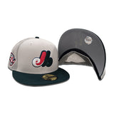 Stone Trucker Montreal Expos Dark Green Visor Gray Bottom 25th Anniversary Side Patch New Era 59Fifty Fitted