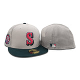 Stone Trucker Seattle Mariners Dark Green Visor Gray Bottom 35th Anniversary Side Patch New Era 59Fifty Fitted