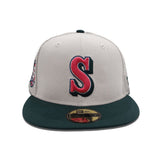 Stone Trucker Seattle Mariners Dark Green Visor Gray Bottom 35th Anniversary Side Patch New Era 59Fifty Fitted
