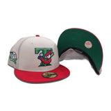 Stone Trucker Toronto Blue Jays Red Visor Green Bottom 25th Anniversary Side Patch New Era 59Fifty Fitted
