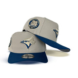 Stone Toronto Blue Jays Sea Blue Visor Curved Brim Gray Bottom 30th Season Side Patch New Era 9Fifty Snapback