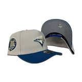 Stone Toronto Blue Jays Sea Blue Visor Curved Brim Gray Bottom 30th Season Side Patch New Era 9Fifty Snapback