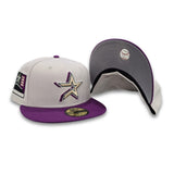 Stone Houston Astros Grape Purple Visor Gray Bottom 2000 Inaugural Season Side Patch New Era 59Fifty Fitted