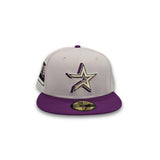 Stone Houston Astros Grape Purple Visor Gray Bottom 2000 Inaugural Season Side Patch New Era 59Fifty Fitted