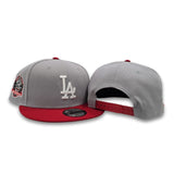 Gray Los Angeles Dodgers Red Visor Gray Bottom 60th Anniversary Side Patch New Era 9Fifty Snapback
