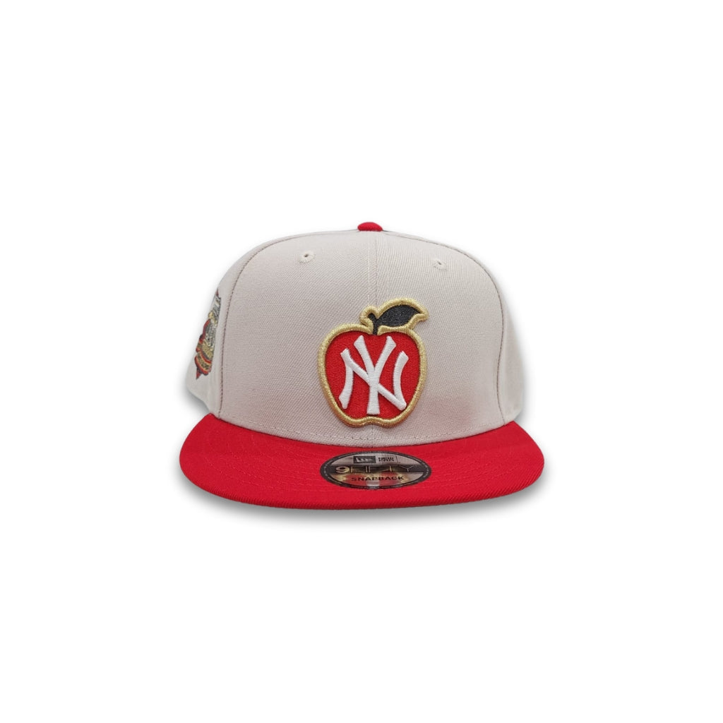 Stone New York Yankees Red Visor Gray Bottom 100th Anniversary Side Patch New Era 9Fifty Snapback