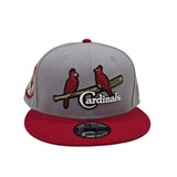 Gray St. Louis Cardinals Red Visor Gray Bottom 1934 World Series Side Patch New Era 9Fifty Snapback