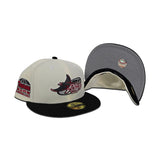 Off White Tampa Bay Rays Black Visor Gray Bottom Tropicana Field Side Patch New Era 59Fifty Fitted