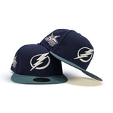 Navy Blue Glow in the Dark Tampa Bay Lightning Pine Needle Green Visor Gray Bottom 1999 All Star Game Side Patch New Era 59Fifty Fitted