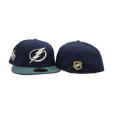 Navy Blue Glow in the Dark Tampa Bay Lightning Pine Needle Green Visor Gray Bottom 1999 All Star Game Side Patch New Era 59Fifty Fitted