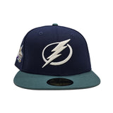 Navy Blue Glow in the Dark Tampa Bay Lightning Pine Needle Green Visor Gray Bottom 1999 All Star Game Side Patch New Era 59Fifty Fitted