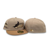 Camel Tampa Bay Rays Dark Tan Visor Gray Bottom Tropicana Field Side Patch New Era 59Fifty Fitted