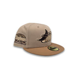 Camel Tampa Bay Rays Dark Tan Visor Gray Bottom Tropicana Field Side Patch New Era 59Fifty Fitted