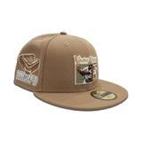 Tan Jackie Robinson 75th Years Gray Bottom Ebbets Field Side Patch New Era 59Fifty Fitted