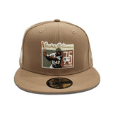 Tan Jackie Robinson 75th Years Gray Bottom Ebbets Field Side Patch New Era 59Fifty Fitted