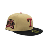 Vegas Gold Texas Rangers Black Visor Green Bottom Final Season Side Patch New Era 59Fifty Fitted