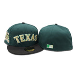 Dark Green Texas Rangers Black Visor Gray Bottom Final Season Side Patch New Era 59Fifty Fitted