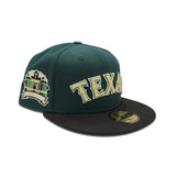 Dark Green Texas Rangers Black Visor Gray Bottom Final Season Side Patch New Era 59Fifty Fitted