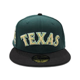 Dark Green Texas Rangers Black Visor Gray Bottom Final Season Side Patch New Era 59Fifty Fitted