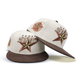 Off White Corduroy Dallas Texas Stars Brown Corduroy Visor Gray Bottom 5th Anniversary Side Patch New Era 59Fifty Fitted