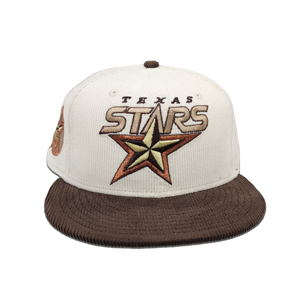 Off White Corduroy Dallas Texas Stars Brown Corduroy Visor Gray Bottom 5th Anniversary Side Patch New Era 59Fifty Fitted