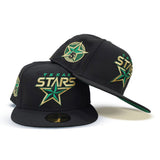 Black Dallas Texas Stars Black Visor Green Bottom 5th Anniversary Side Patch New Era 59Fifty Fitted