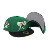 Kelly Green Dallas Texas Stars Black Visor Gray Bottom 5th Anniversary Side Patch New Era 59Fifty Fitted