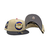 Vegas Gold Chicago Cubs Dark Gray Visor Gray Bottom Be Alert Foul Balls Side Patch New Era 9Fifty Snapback