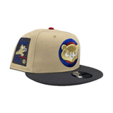 Vegas Gold Chicago Cubs Dark Gray Visor Gray Bottom Be Alert Foul Balls Side Patch New Era 9Fifty Snapback