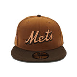 Toasted Peanut New York Mets Brown Visor Green Bottom 50th Anniversary Side Patch New Era 59Fifty Fitted