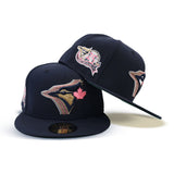 Navy Blue Toronto Blue Jays Green Bottom 25th Anniversary Side Patch New Era 59Fifty Fitted