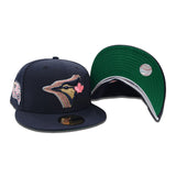 Navy Blue Toronto Blue Jays Green Bottom 25th Anniversary Side Patch New Era 59Fifty Fitted