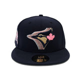 Navy Blue Toronto Blue Jays Green Bottom 25th Anniversary Side Patch New Era 59Fifty Fitted