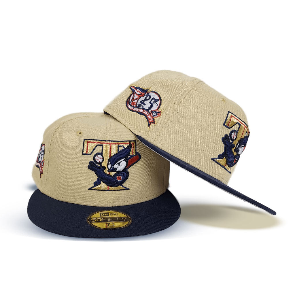 Vegas Gold Toronto Blue Jays Navy Blue Visor Gray Bottom 25th Anniversary  Side Patch New Era 59Fifty Fitted