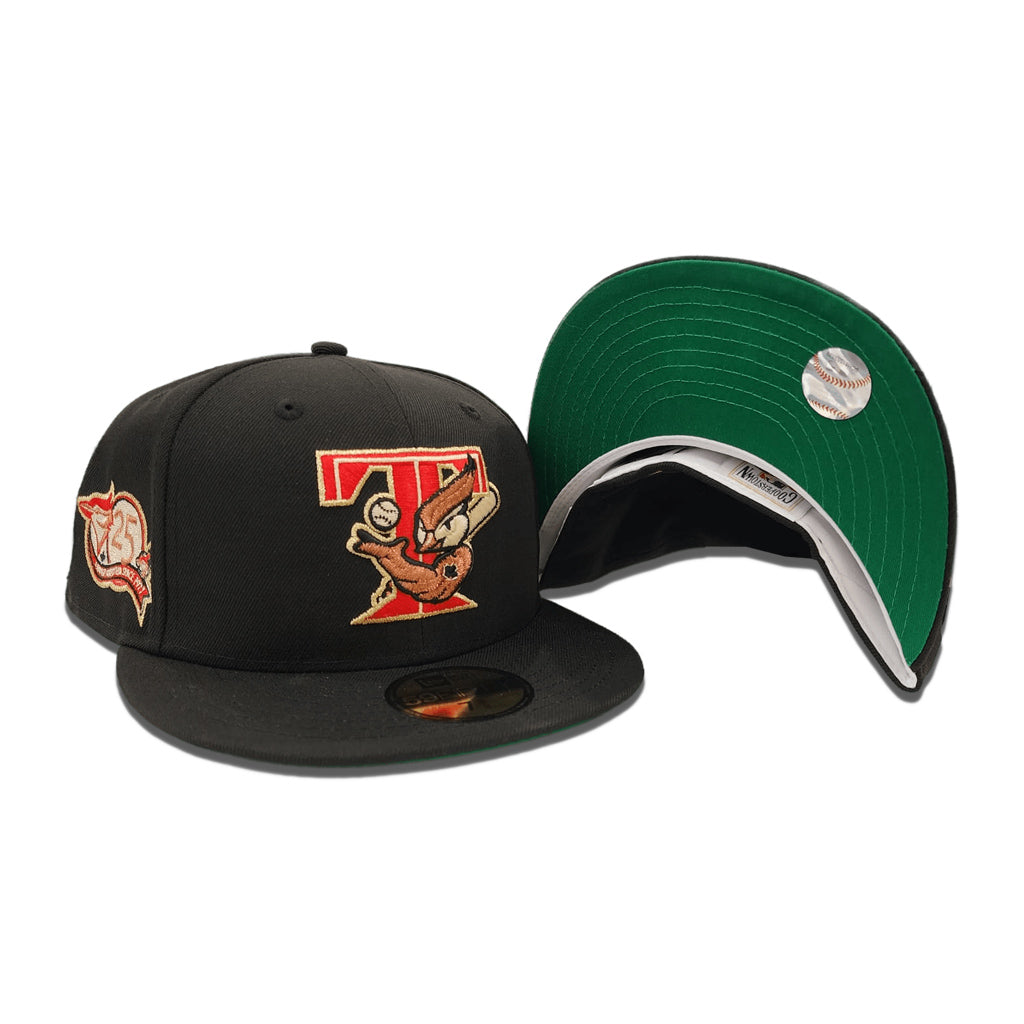 Black Toronto Blue Jays Green Bottom 25th Anniversary Side Patch New Era  59Fifty Fitted