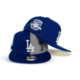 Royal Blue Gray Split Los Angeles Dodgers Palm Tree Gray Bottom 50th Anniversary New Era 9Fifty Snapback