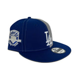 Royal Blue Gray Split Los Angeles Dodgers Palm Tree Gray Bottom 50th Anniversary New Era 9Fifty Snapback