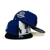 Royal Blue White Split Los Angeles Dodgers Palm Tree Black Visor Gray Bottom 50th Anniversary New Era 9Fifty Snapback