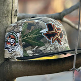 Real Tree Houston Astros Black Visor Gray Bottom 45th Anniversary Side Patch New Era 59Fifty Fitted