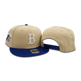 Vegas Gold Brooklyn Dodgers Royal Blue Visor Gray Bottom Jackie Robinson 75th Years Side Patch New Era 9Fifty Snapback